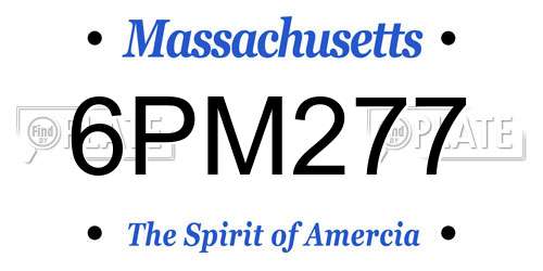 6PM277 Massachusetts License Plate