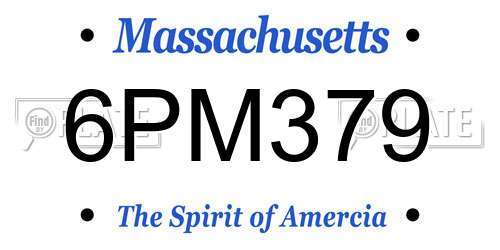 6PM379 Massachusetts License Plate