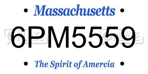 6PM5559 Massachusetts License Plate