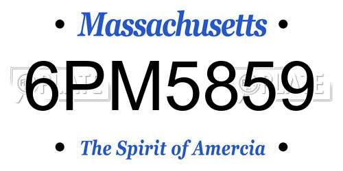 6PM5859 Massachusetts License Plate