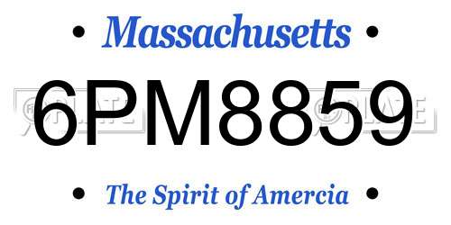 6PM8859 Massachusetts License Plate
