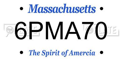 6PMA70 Massachusetts License Plate