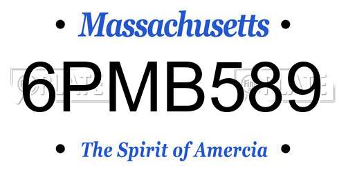 6PMB589 Massachusetts License Plate