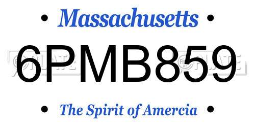 6PMB859 Massachusetts License Plate