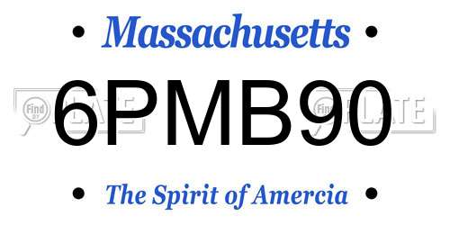 6PMB90 Massachusetts License Plate