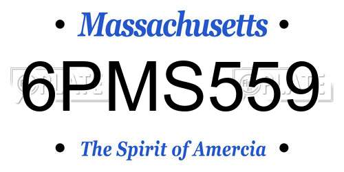 6PMS559 Massachusetts License Plate