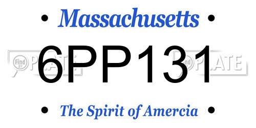 6PP131 Massachusetts License Plate
