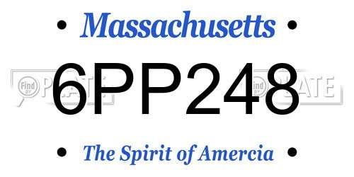 6PP248 Massachusetts License Plate