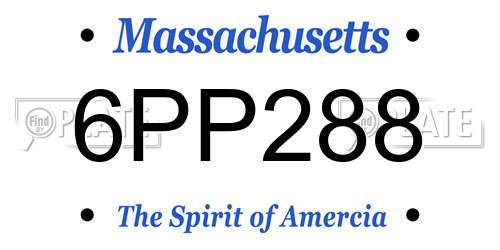 6PP288 Massachusetts License Plate