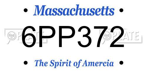 6PP372 Massachusetts License Plate