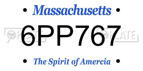 6PP767 Massachusetts License Plate
