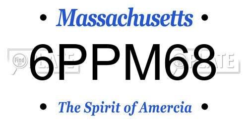 6PPM68 Massachusetts License Plate