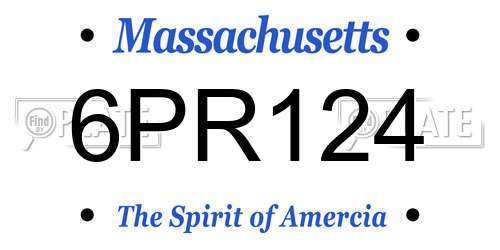 6PR124 Massachusetts License Plate