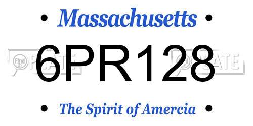6PR128 Massachusetts License Plate