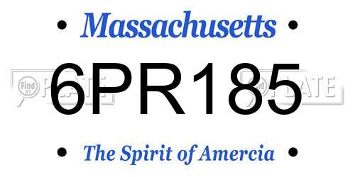 6PR185 Massachusetts License Plate