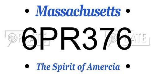 6PR376 Massachusetts License Plate