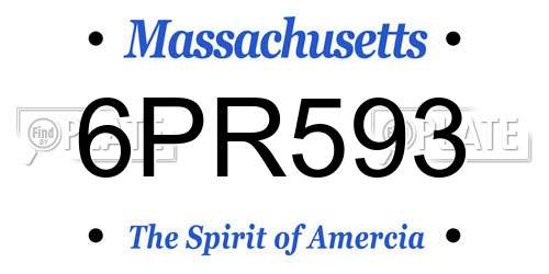6PR593 Massachusetts License Plate
