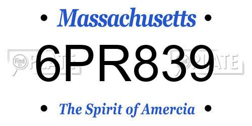 6PR839 Massachusetts License Plate