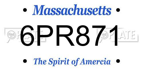 6PR871 Massachusetts License Plate