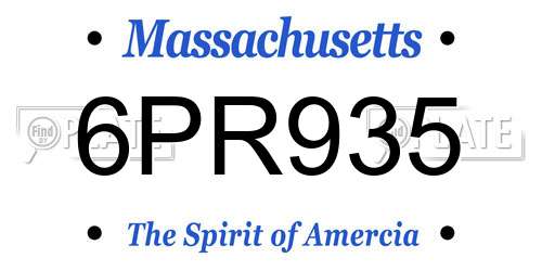 6PR935 Massachusetts License Plate