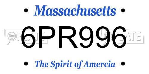 6PR996 Massachusetts License Plate