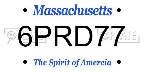 6PRD77 Massachusetts License Plate