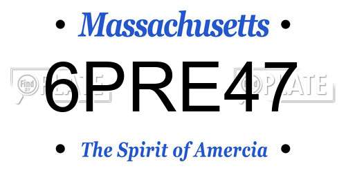 6PRE47 Massachusetts License Plate