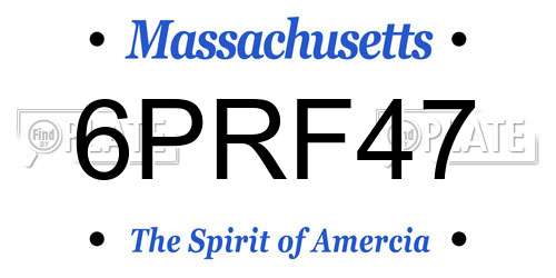 6PRF47 Massachusetts License Plate