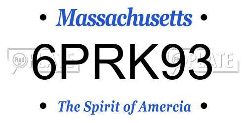 6PRK93 Massachusetts License Plate