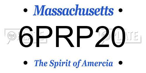 6PRP20 Massachusetts License Plate
