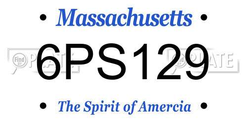 6PS129 Massachusetts License Plate