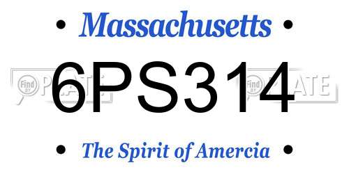 6PS314 Massachusetts License Plate