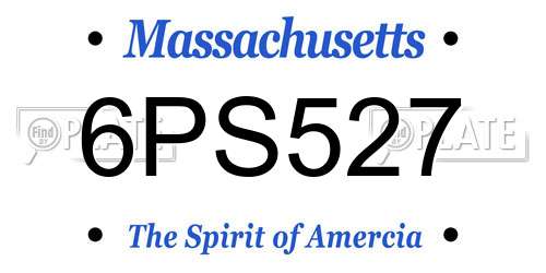 6PS527 Massachusetts License Plate