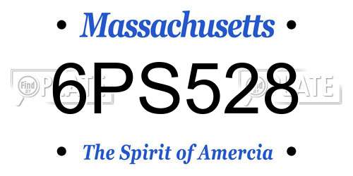 6PS528 Massachusetts License Plate