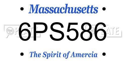 6PS586 Massachusetts License Plate