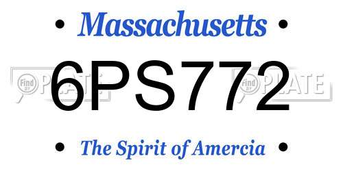 6PS772 Massachusetts License Plate
