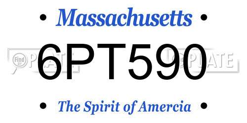 6PT590 Massachusetts License Plate
