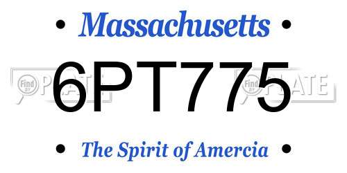 6PT775 Massachusetts License Plate