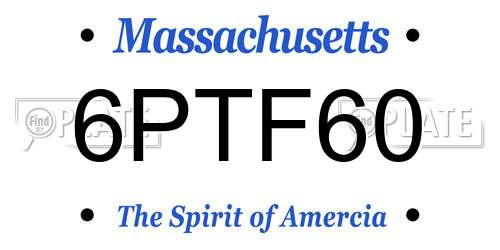 6PTF60 Massachusetts License Plate