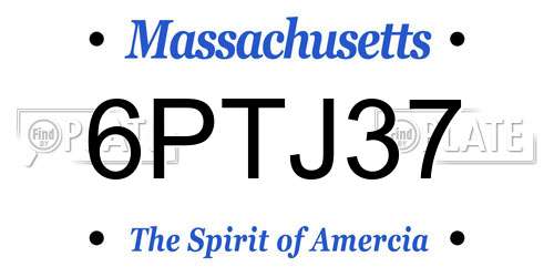 6PTJ37 Massachusetts License Plate