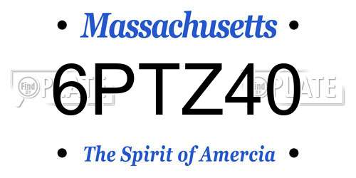 6PTZ40 Massachusetts License Plate