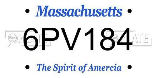 6PV184 Massachusetts License Plate