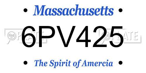 6PV425 Massachusetts License Plate