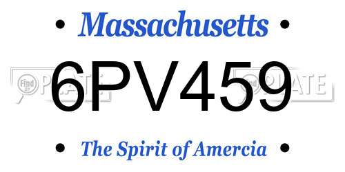 6PV459 Massachusetts License Plate