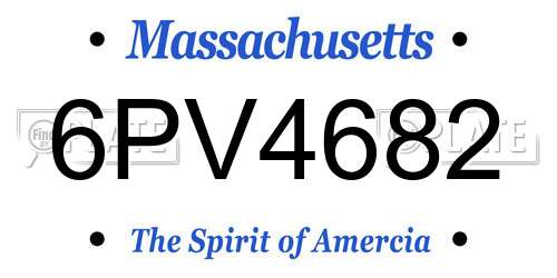 6PV4682 Massachusetts License Plate