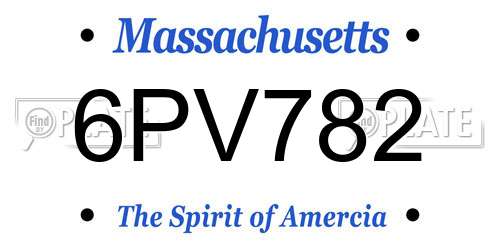 6PV782 Massachusetts License Plate