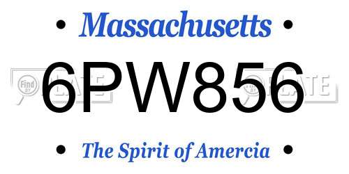 6PW856 Massachusetts License Plate