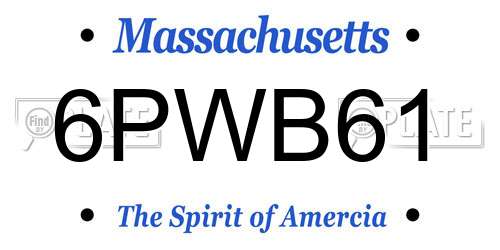 6PWB61 Massachusetts License Plate