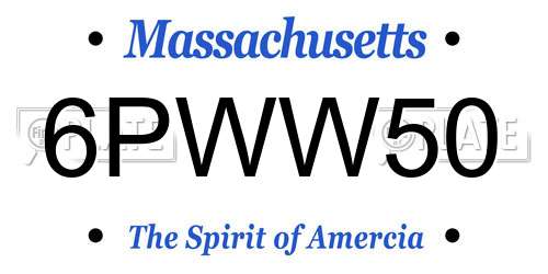6PWW50 Massachusetts License Plate