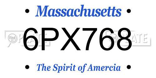6PX768 Massachusetts License Plate